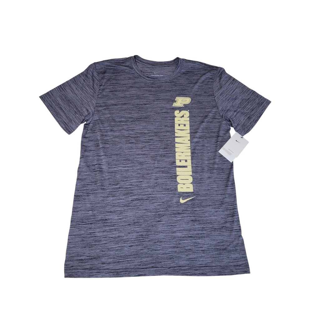 Nike Purdue Boilermaker Shirt Men Medium Performance Gray Black Moisture Wicking
